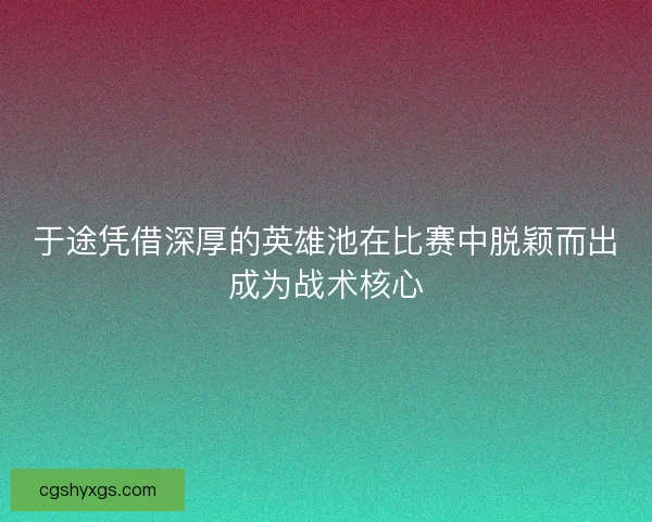 于途凭借深厚的英雄池在比赛中脱颖而出成为战术核心
